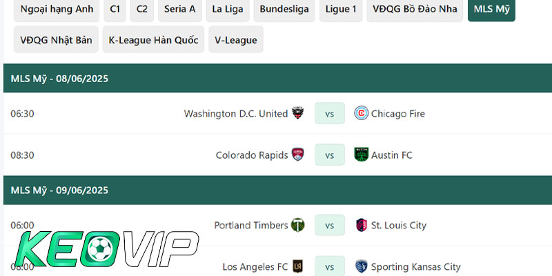 Lịch thi đấu của các giải bóng đá trên toàn thế giới